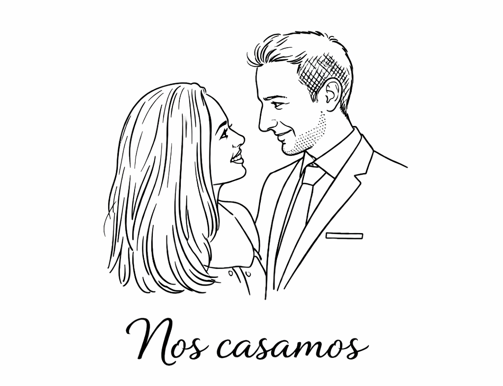 Silueta de los novios